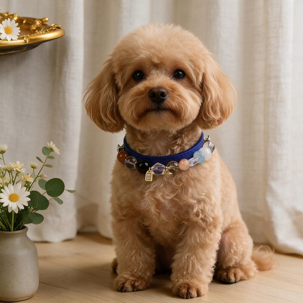 Handmade Natural Crystal Leather Pet Collar for Cats & Dogs | Durable & Stylish Inlaid Genuine Crystal, Calms Anxious Pets & Creates Peaceful Mood, Unique Gift for Small & Medium Sized Dogs and Cats