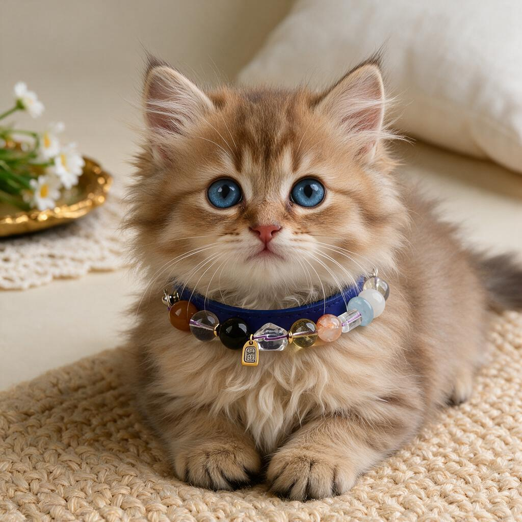 Handmade Natural Crystal Leather Pet Collar for Cats & Dogs | Durable & Stylish Inlaid Genuine Crystal, Calms Anxious Pets & Creates Peaceful Mood, Unique Gift for Small & Medium Sized Dogs and Cats