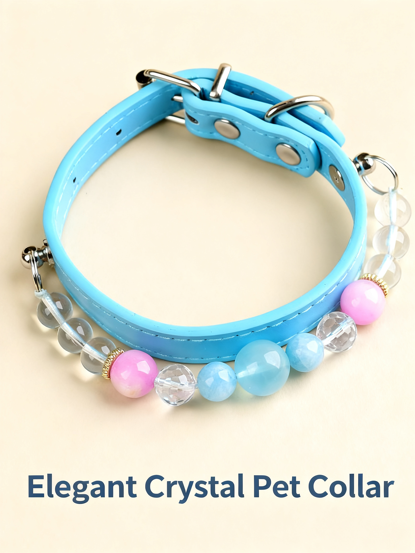 Handmade Natural Crystal Leather Pet Collar for Cats & Dogs | Durable & Stylish Inlaid Genuine Crystal, Calms Anxious Pets & Creates Peaceful Mood, Unique Gift for Small & Medium Sized Dogs and Cats