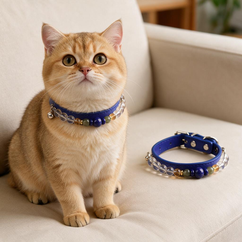 Handmade Natural Crystal Leather Pet Collar for Cats & Dogs | Durable & Stylish Inlaid Genuine Crystal, Calms Anxious Pets & Creates Peaceful Mood, Unique Gift for Small & Medium Sized Dogs and Cats