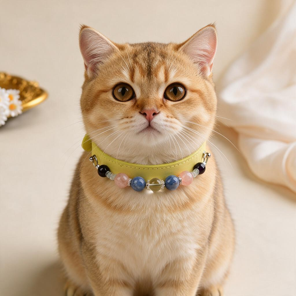 Handmade Natural Crystal Leather Pet Collar for Cats & Dogs | Durable & Stylish Inlaid Genuine Crystal, Calms Anxious Pets & Creates Peaceful Mood, Unique Gift for Small & Medium Sized Dogs and Cats
