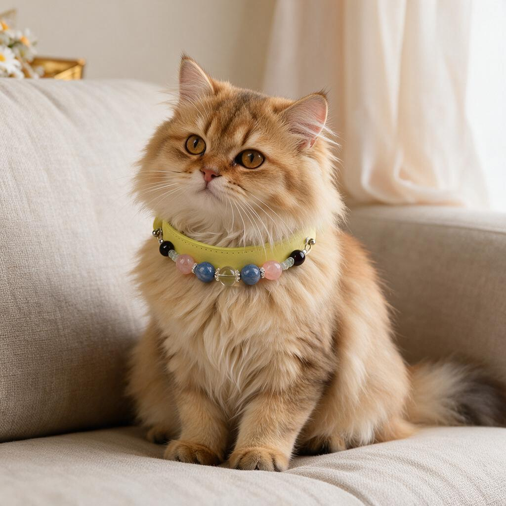 Handmade Natural Crystal Leather Pet Collar for Cats & Dogs | Durable & Stylish Inlaid Genuine Crystal, Calms Anxious Pets & Creates Peaceful Mood, Unique Gift for Small & Medium Sized Dogs and Cats