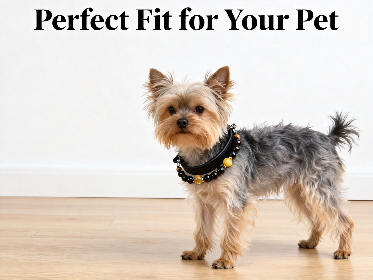 Handmade Natural Crystal Leather Pet Collar for Cats & Dogs | Durable & Stylish Inlaid Genuine Crystal, Calms Anxious Pets & Creates Peaceful Mood, Unique Gift for Small & Medium Sized Dogs and Cats